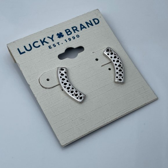 Lucky Brand Jewelry - Lucky Brand Earrings Silver plated Curved hammered